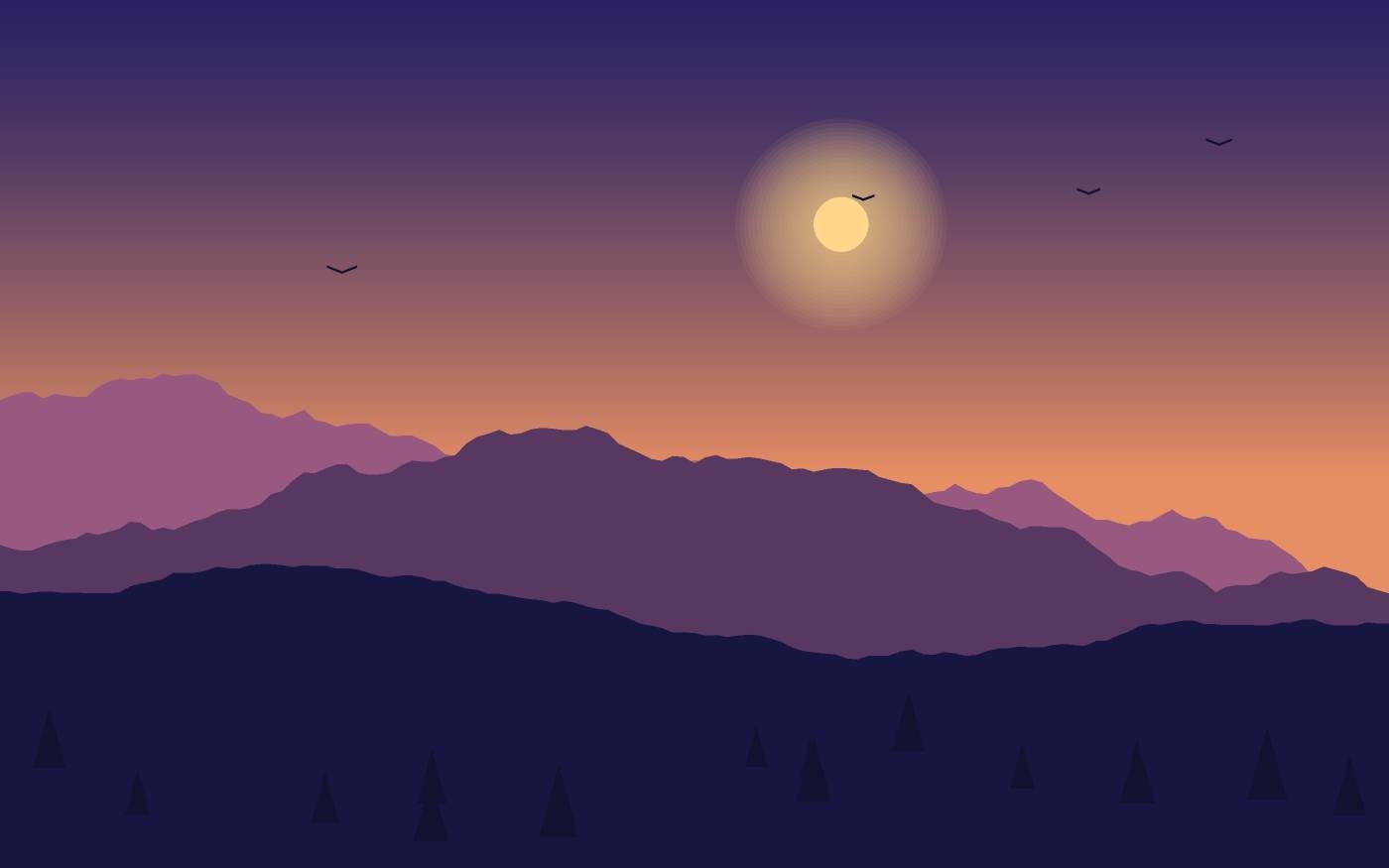 Ilustração de uma paisagem